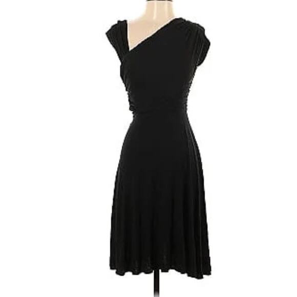 Anthropologie Black One-Shoulder Mini Dress - Picture 1 of 12